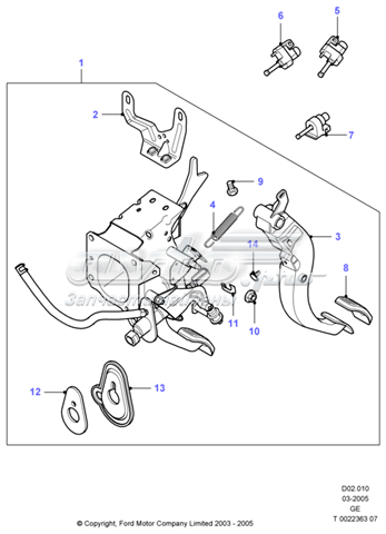 Накладка педалі зчеплення 6789917 FORD