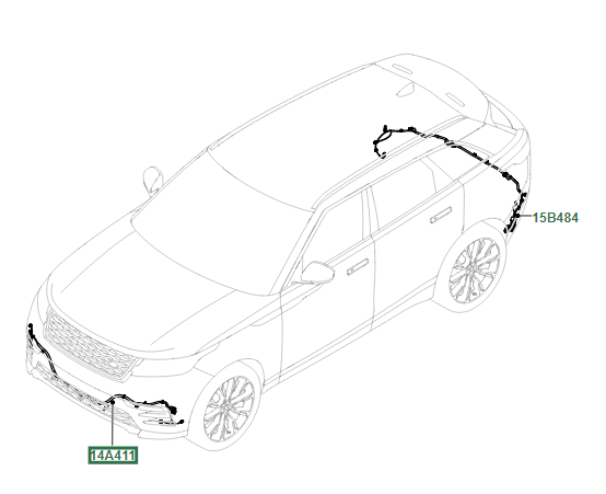 LR095109 Land Rover Кабель/провод парктроника бампера, переднего