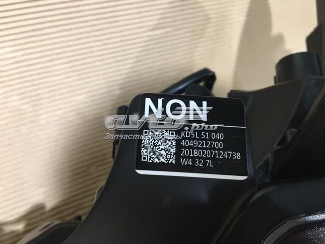 Левая фара KB8N51041D Mazda