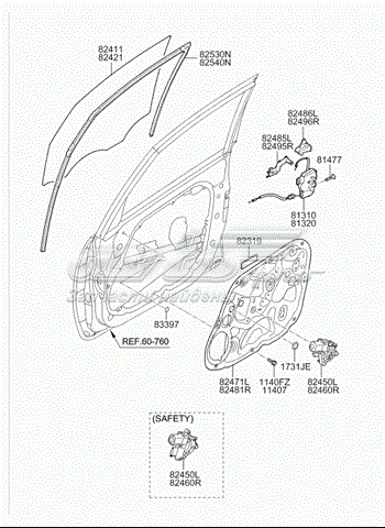 Замок двери передней левой 813101P000 Hyundai/Kia