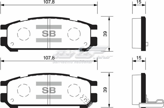Колодки тормозные задние дисковые SANGSIN SP1537