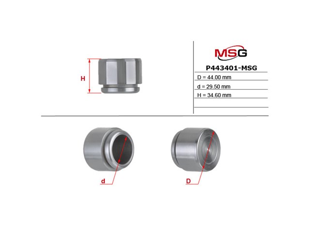 Поршень супорту гальмівного, переднього P443401MSG MS GROUP