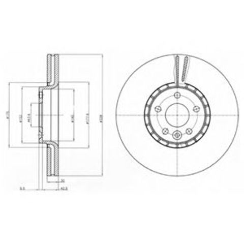 Диск гальмівний передній BG9085 DELPHI