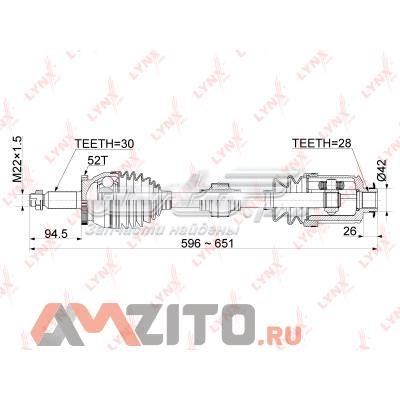 Правая полуось CD1061A Lynxauto