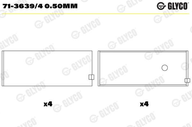 7136394050MM Glyco Вкладыши коленвала шатунные комплект 2-й ремонт