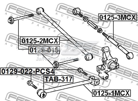 0129022PCS4 Febest болт подвески