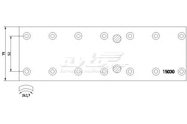 Placa sobreposta do freio traseira (TRUCK) para MERCEDES BENZ TRUCK TRUCK T2/LN1 (667, 668, 669, 670)