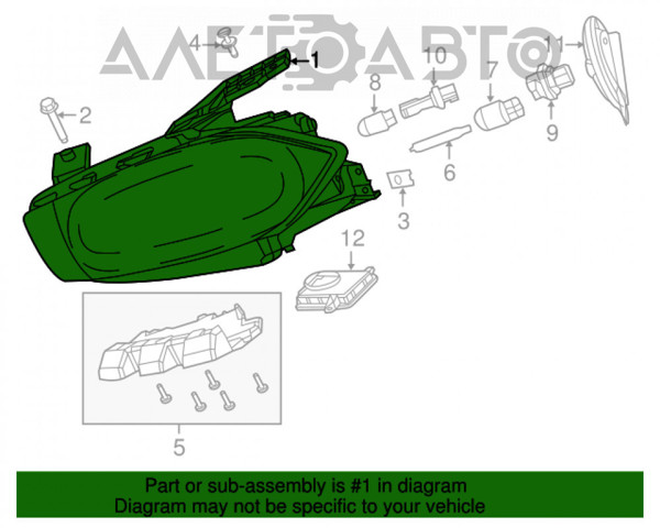 Купить 68081388AK Chrysler Фара основная правая