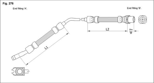 Шланг тормозной задний правый HAE1219 Starline