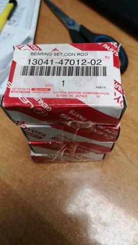 Вкладыши коленвала шатунные, комплект, стандарт (STD) TOYOTA 130414701102