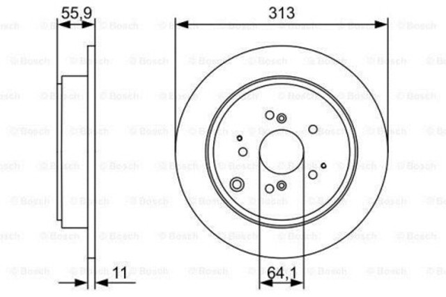 Диск заднього гальма 0986479W23 BOSCH