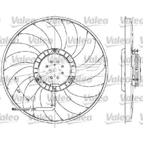 Ventilador (rodete +motor) refrigeración del motor con electromotor, izquierdo 698609 VALEO