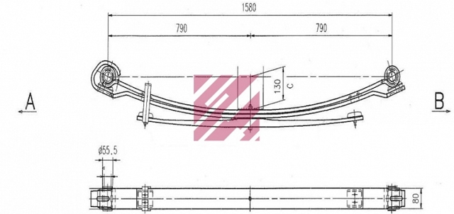 Рессора задняя F020T578ZA75 Weweler