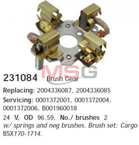 Soporte de cepillo de motor de arranque 231084 CARGO