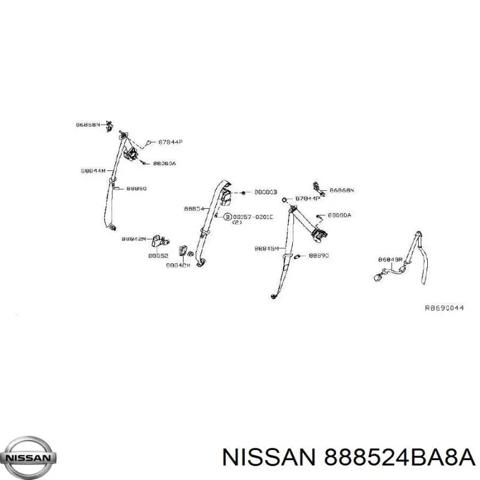 Ремінь безпеки задній 888524BA8A NISSAN