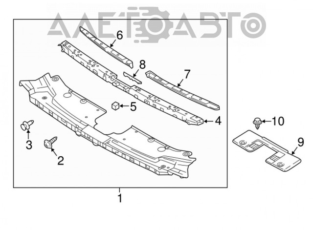 Купить TK4850720E Mazda Накладка передней панели (суппорта радиатора) верхняя