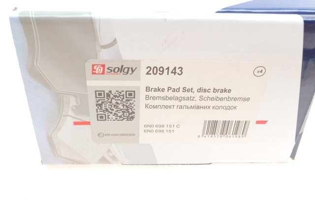Тормозные колодки Solgy 209143