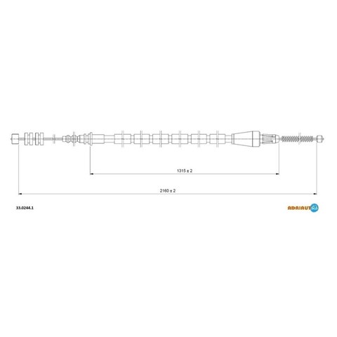 33.0244.1 Adriauto cabo do freio de estacionamento traseiro esquerdo