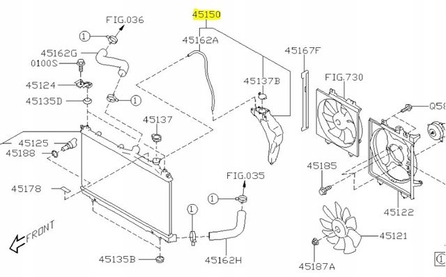 45150SJ000 Subaru tanque de expansão do sistema de esfriamento