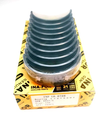 Вкладыши коленвала коренные, комплект, стандарт (STD) InA-For INF100708
