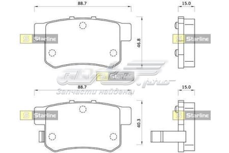 Задние дисковые колодки Starline BDS243
