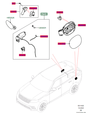LR092637 Land Rover Горловина бензобака