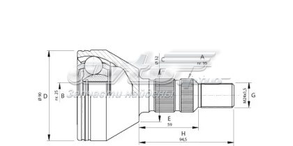 Semieixo (acionador) dianteiro direito para Saab 9-3 (YS3F)