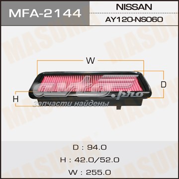 MFA2144 Masuma Воздушный фильтр двигателя
