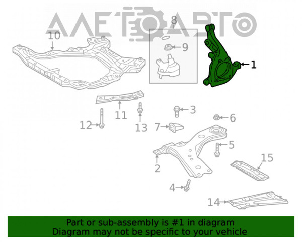 Кулак поворотний передній правий 4320142010 TOYOTA