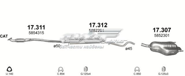 17.307 Polmostrow silenciador, parte traseira