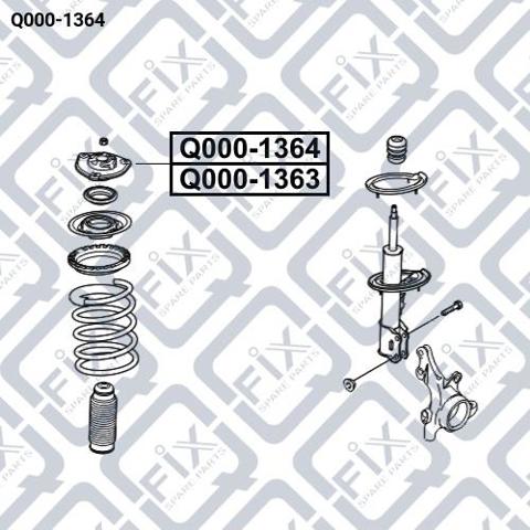 Опора амортизатора правого переднего Q-fix Q0001364 цена, от 18.96 USD
