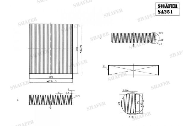 Воздушный фильтр салона Shafer SA251