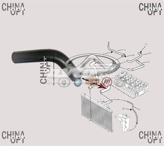 1602198180 Geely Шланг системы охлаждения