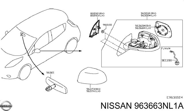  Nissan/Infiniti 963663NL1A цена, от 44.27 USD