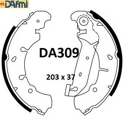 Колодки тормозные задние барабанные DAFMI DA309