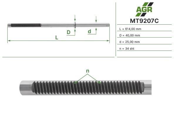 Вал (шток) рулевой рейки MT9207C AGR