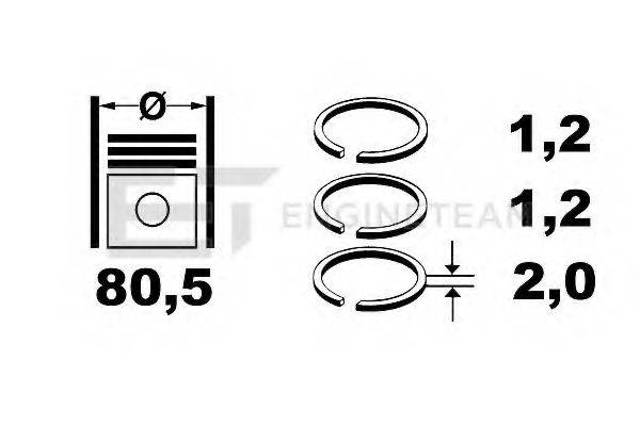 Комплект поршневих кілець, STD 71718102 FIAT