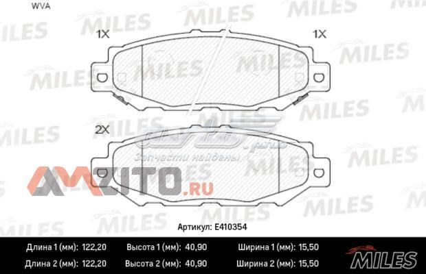 Задние тормозные колодки E410354 Miles