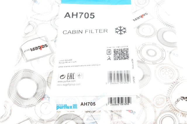 Купить AH705 Purflux Фильтр салона угольный