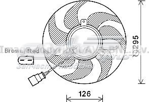 Електровентилятор охолодження в зборі (двигун + крильчатка), правий VN7535 AVA