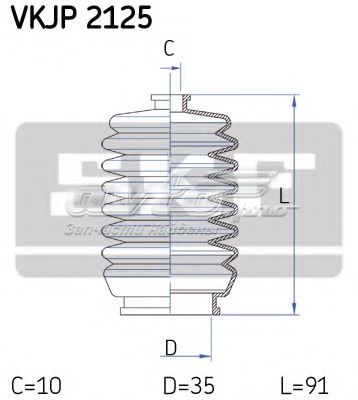 VKJP2125 SKF bota de proteção do mecanismo de direção (de cremalheira)