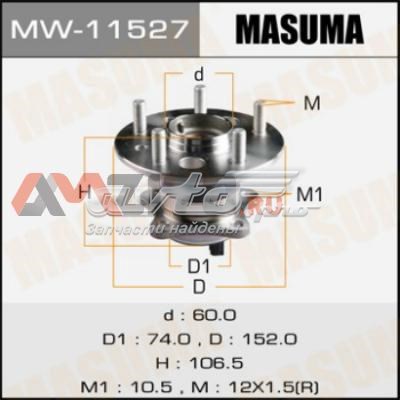 MW11527 Masuma cubo traseiro direito