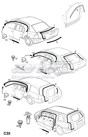 Compactador de porta-malas (de 3ª/5ª porta traseira) para Opel Zafira (F75)