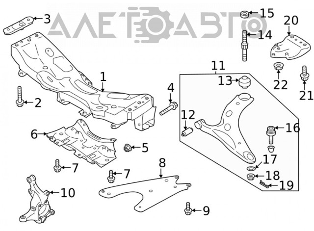 Цапфа (поворотный кулак) передний правый Subaru 28313AN02A цена, от 145.70 USD