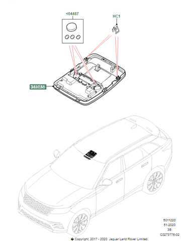 Купить LR100118 Land Rover Плафон салона