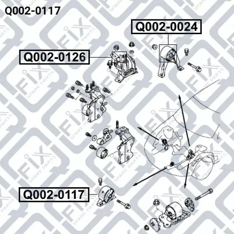 Гидроопора двигателя передняя Q-fix Q0020117 цена, от 12.49 USD