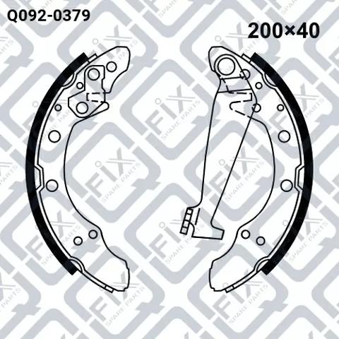 Задние барабанные колодки Q0920379 Q-fix