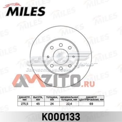 Передние тормозные диски K000133 Miles