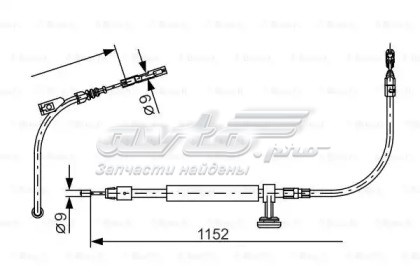 Трос стоянкового гальма проміжний 1987482332 BOSCH