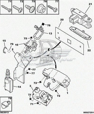 Fecho de tampa de porta-malas (de 3ª/5ª porta traseira) Citroen C5 II RC